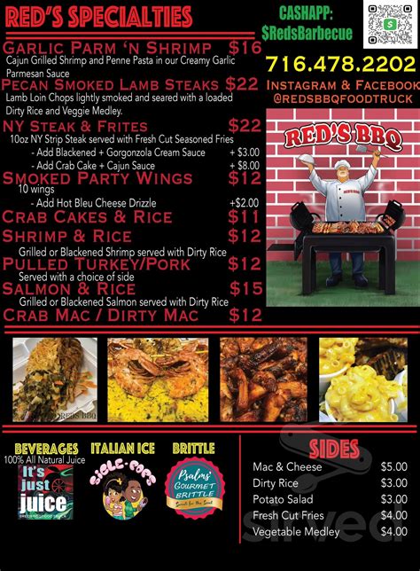 Reds BBQ Food Truck menu in St. Petersburg, Florida, USA