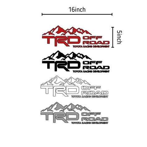 16x5 Inch Toyota TRD Off Road Decals set of 2 | Etsy