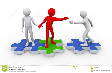 3d People Team Group On Round Concept Teamwork Puzzle Royalty Free ... | Illustrations and ...