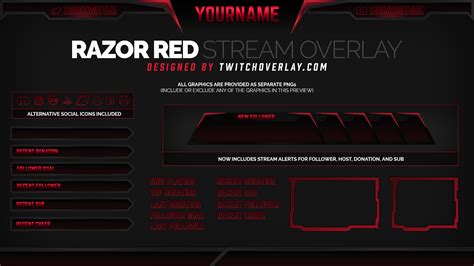 Red Twitch Overlay Template