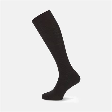 Black Long Merino Wool Socks | Turnbull & Asser