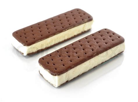 Vanilla and cookie ice cream sandwich bars | Stock Photo | Colourbox