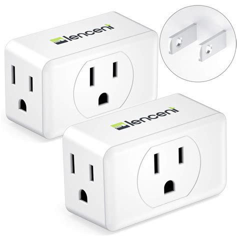 3 Prong to 2 Prong Adapter, LENCENT Plug Extender, Wall Plug Splitter ...