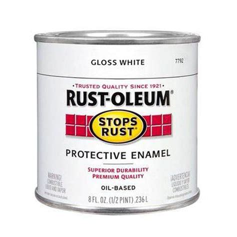 Rust-Oleum Stops Rust 8 oz. Gloss White Protective Enamel Paint-7792730 - The Home Depot