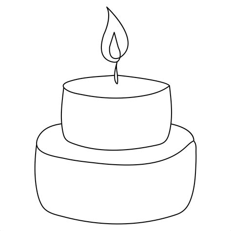 Continuous single line art drawing of candle and minimalist outline vector art drawing 36287622 ...