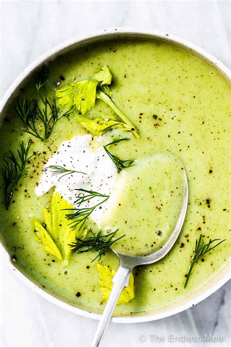 Cozy Celery Soup (easy + healthy recipe!) - The Endless Meal®