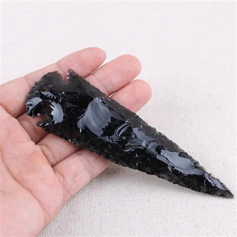 High-Quality-100-Natural-Obsidian-Stone-Original-Arrow-Quartz-Mineral ...