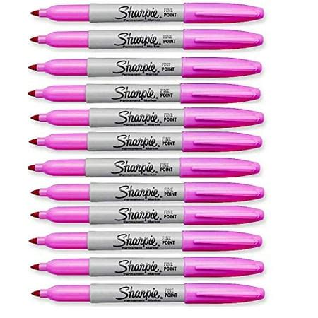 Sharpie Permanent Markers, Fine Point, 12 Pack Electric Pink - Walmart.com