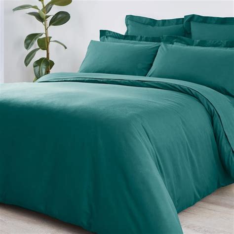 Non Iron Plain Dye Teal Duvet Cover | Dunelm