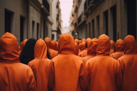 Premium Photo | Inmates in a penitentiary center Group of ...