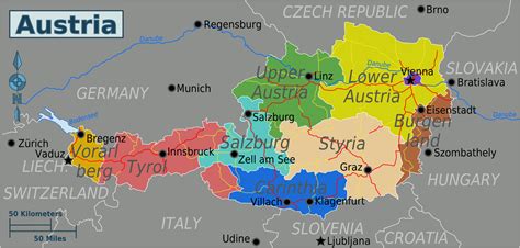 Austria Major Cities Map