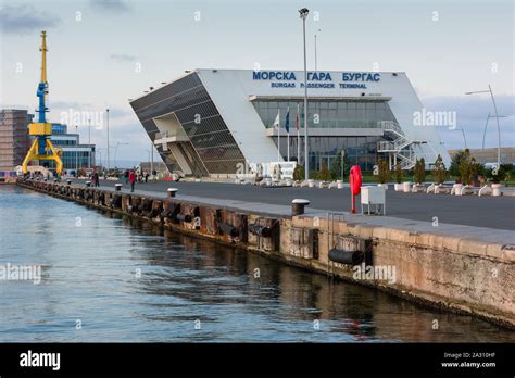 BURGAS, BULGARIA - OCTOBER 2, 2019: Industrial Black Sea port of Burgas, Bulgaria Stock Photo ...