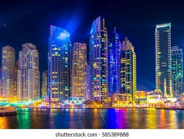 Dubai Marina Night Uae Stock Photo 585389888 | Shutterstock