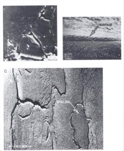 7: Examples of surface fatigue wear in metals as a result of sliding [34] | Download Scientific ...