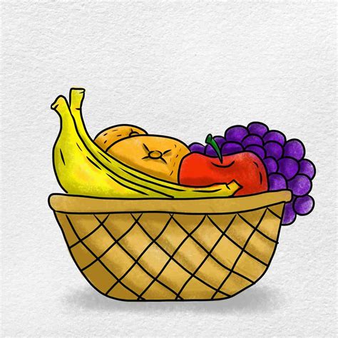 How to Draw Fruit Basket - HelloArtsy