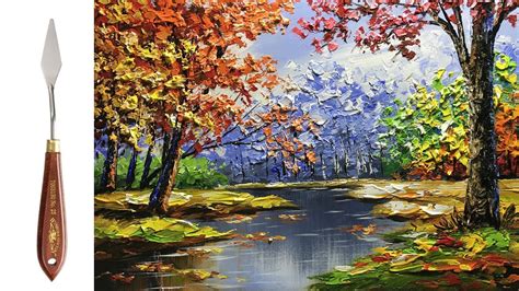 Challenge #23 Palette Knife Painting Autumn Scene - YouTube