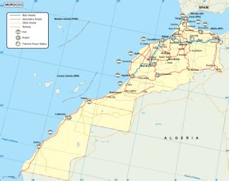 Morocco transportation map. EPS Illustrator Map | Vector World Maps