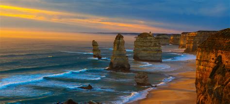 sunset, Coastline, Ocean, Sea, Great, Ocean, Road, Australia, Victoria, Limestone, Stacks, 12 ...