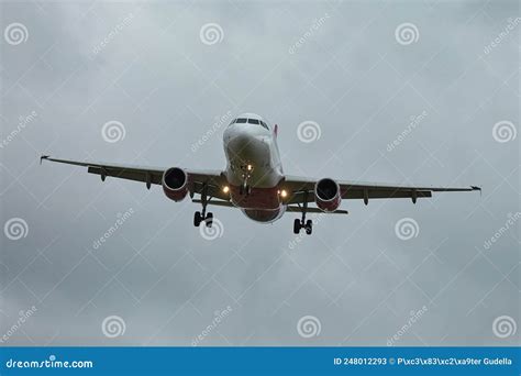 Commercial Plane Landing stock image. Image of journey - 248012293