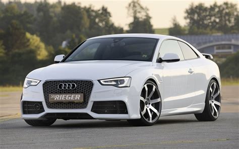 HD wallpaper rieger audi a5 s-line coupe front tuning white drives background