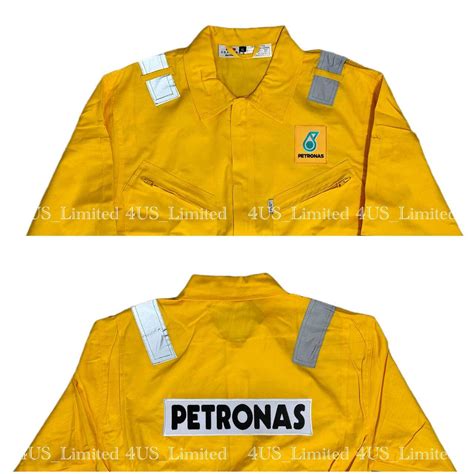 Safety Coverall | Yellow Shamarr Preshrunk Cotton 230gsm Coverall with Petronas Logo Patch ...