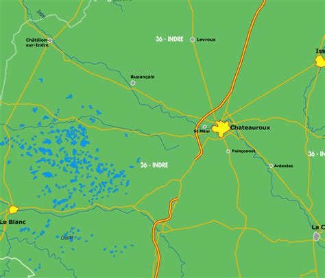 France Map Detail Chateauroux, by Provence Beyond