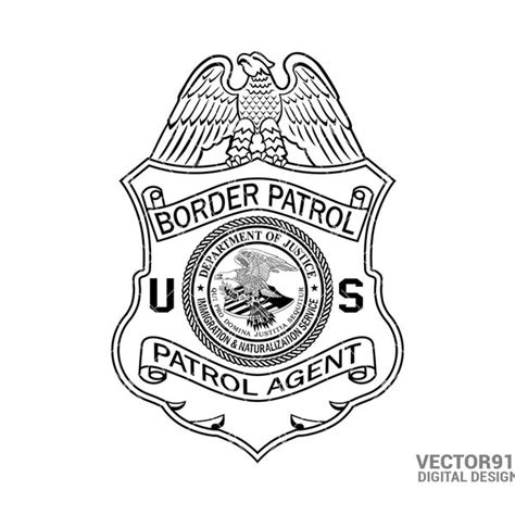 Border Patrol Badge Vector - Etsy