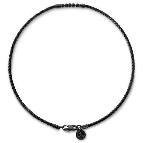 Tenvis | 3 mm Black Onyx Leather Necklace | In stock! | Lucleon