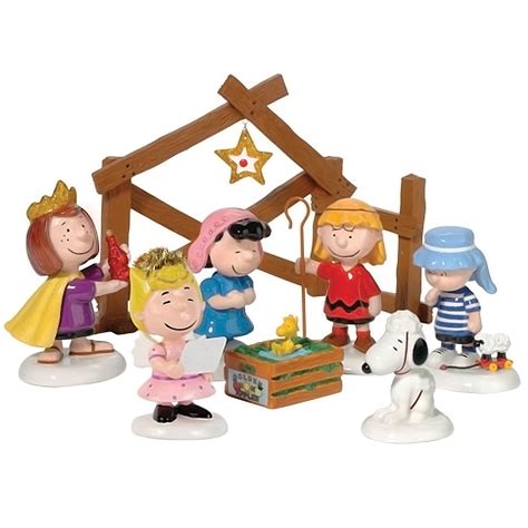 Hand Painted Peanuts Nativity Scene Pageant Set of 8 - Collectible Resin Figures - Walmart.com