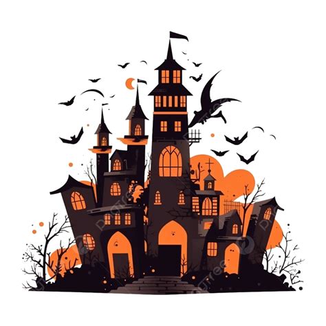 Halloween Horror Haunted House Illustration, Halloween, Haunted House ...