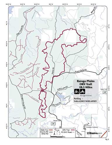 Baraga Plains Trail Information - VVMapping.com