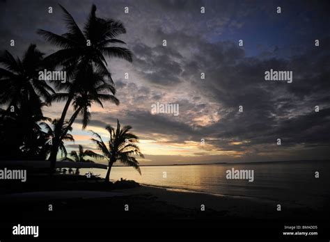 Beach at Sunset, Fiji Islands Stock Photo - Alamy