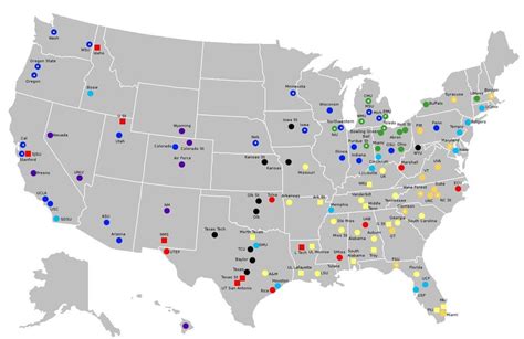 Made a map of all FBS teams. Need help creating an interactive version of the map. : CFB