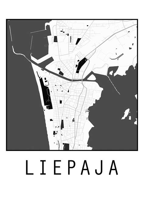 Liepaja map Digital Art by Dandi Studio | Fine Art America