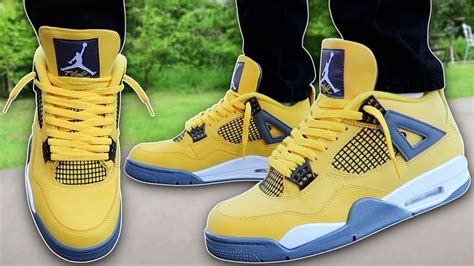 How To Lace Jordan 4s Loosely (w/ ON FEET) | Featuring 'Lightning ...