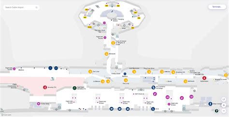 Terminal 1 map Dublin Airport : gate - level airport DUB