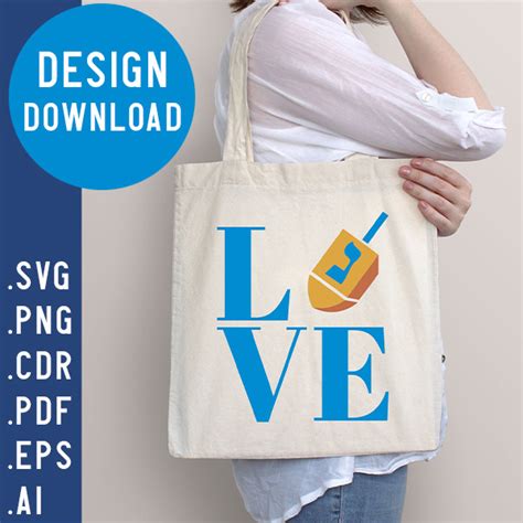 Love Dreidel SVG Design Instant Download