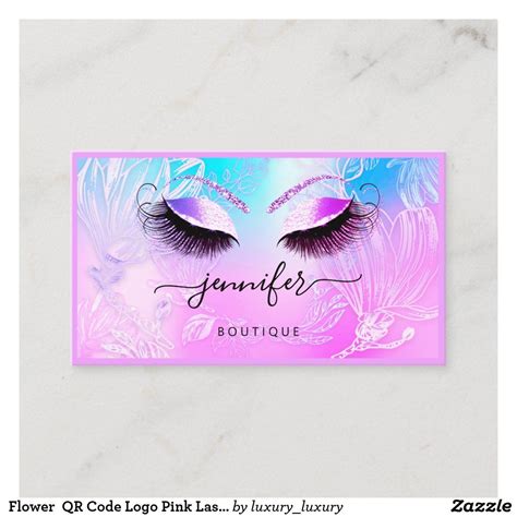 Flower QR Code Logo Pink Lash Makeup Studio Business Card Logo Pink, Makeup Studio, Mothers Day ...