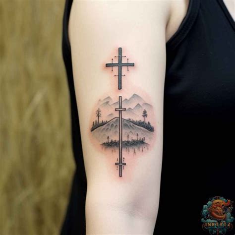 The Deep Meaning of the Three Crosses on a Hill Tattoo – 38 Designs - inktat2.com