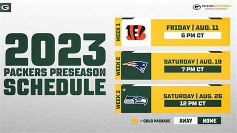 Packers finalize 2023 preseason schedule