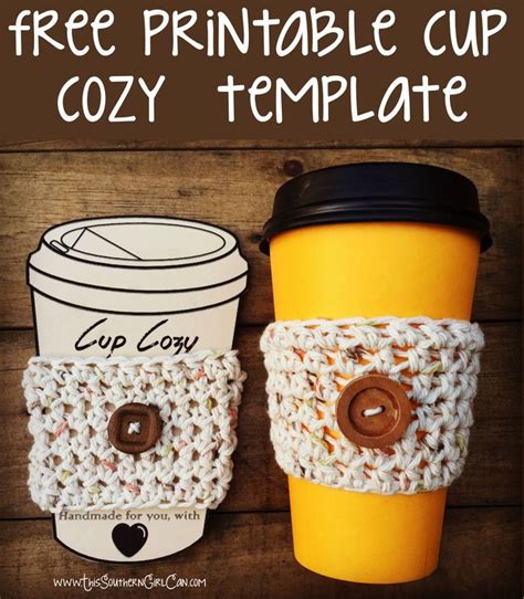 Free printable cup cozy template! … | Pinteres…