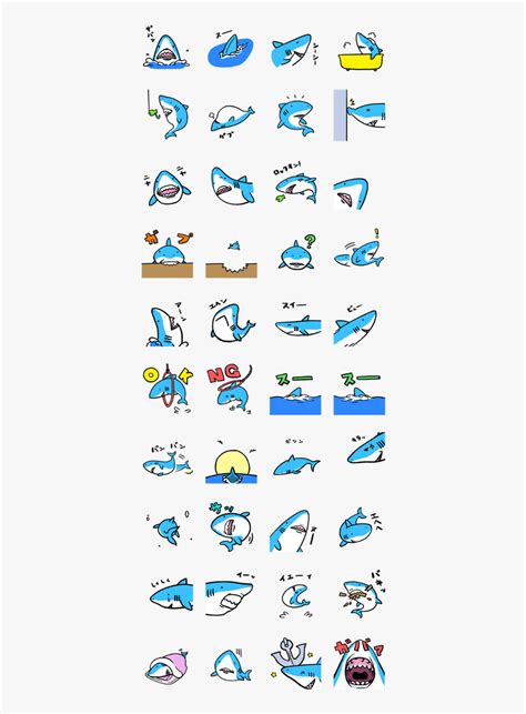 Cute Shark Stickers, HD Png Download - kindpng