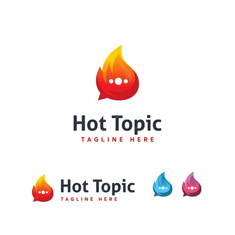 Premium Vector | Hot topic logo template