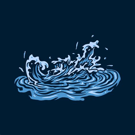 Vector illustration of water splash, hand drawn line style with digital color 11478251 Vector ...
