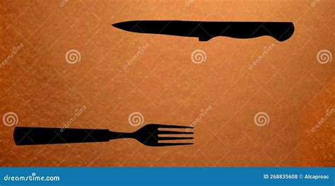 Fork Knife Silhouette stock photo. Image of cook, wood - 268835608