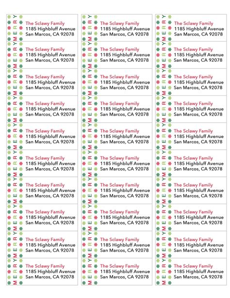Christmas Printable Address Labels