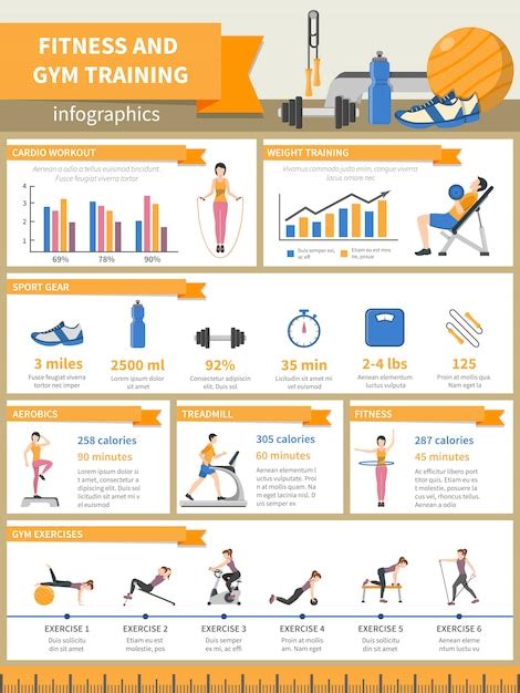 Free Vector | Fitness And Gym Training Infographics