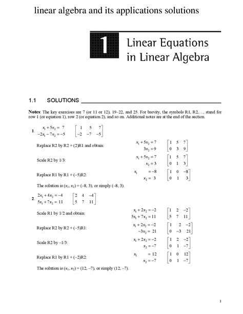 Linear algebra and its applications solutions - Docsity