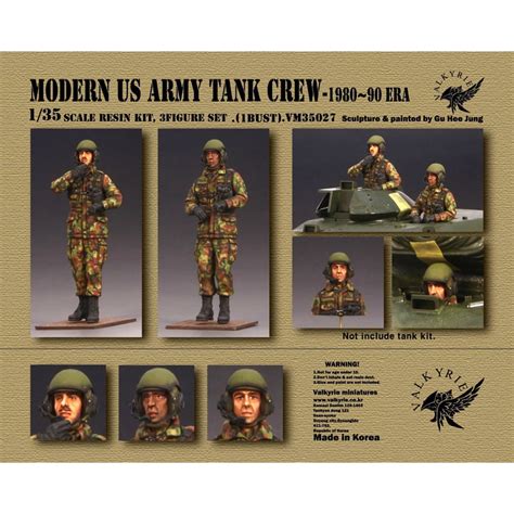 1/35 Modern US Army Tank Crew - 1980 ~ 90 Era (2 Figures and 1 Bust ...