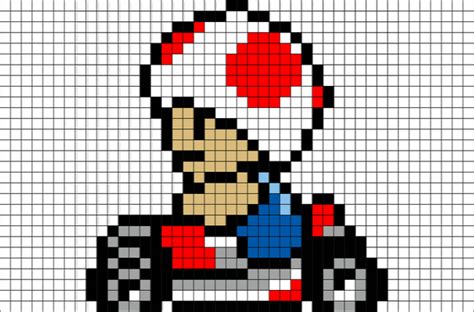 Toad Mario Kart Pixel Art – BRIK